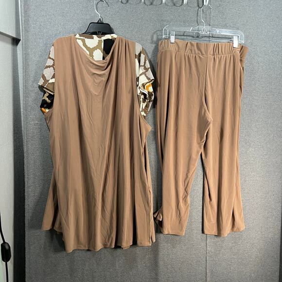 Attitudes by Renee Petite Global Illusion 3 Piece Set Cocoa Giraffe, MP - Picture 2 of 13